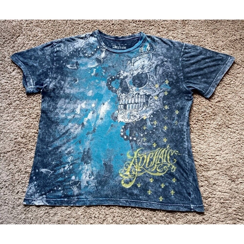 Vintage Archaic T-Shirt Men's Size XL Graphic Print Blue Shirt